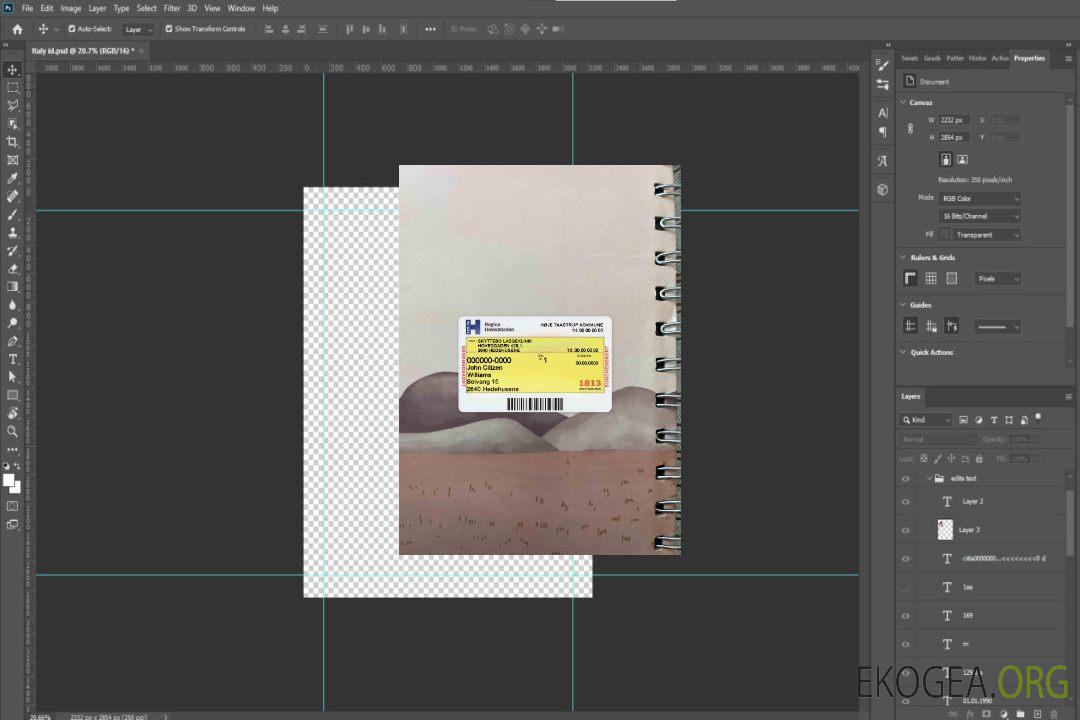 Photolook de la carte d'assurance maladie du Danemark DEVANT template Photolook de la carte d'assurance maladie du Danemark DEVANT template
